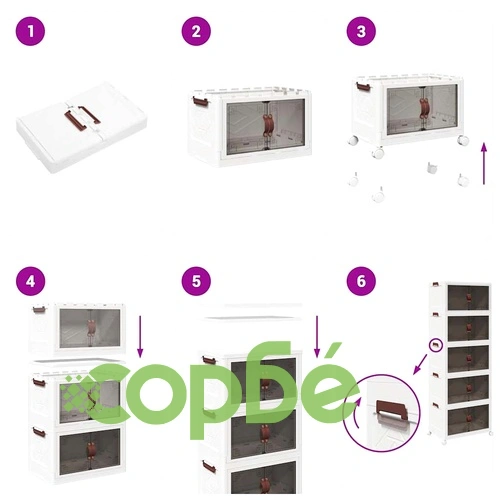 Кутия за съхранение с колела на 5 нива, 75 L, полипропилен, 64x40x179 cm ➤ топ цена ➤ sorbe.bg