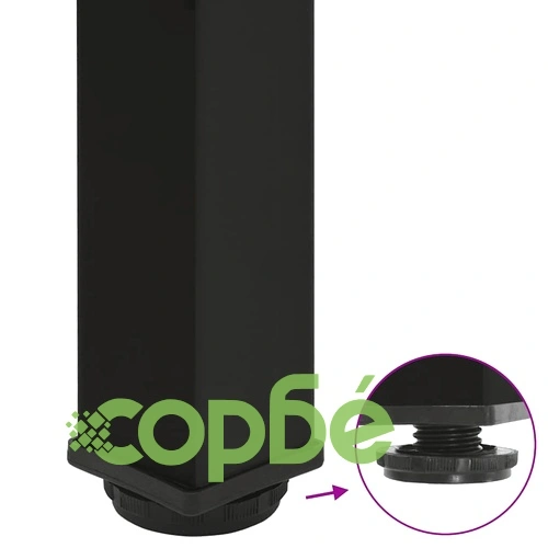 Крака за масичка за кафе 4 бр черни 90-92 см стоманени с прахово покритие ➤ топ цена ➤ sorbe.bg