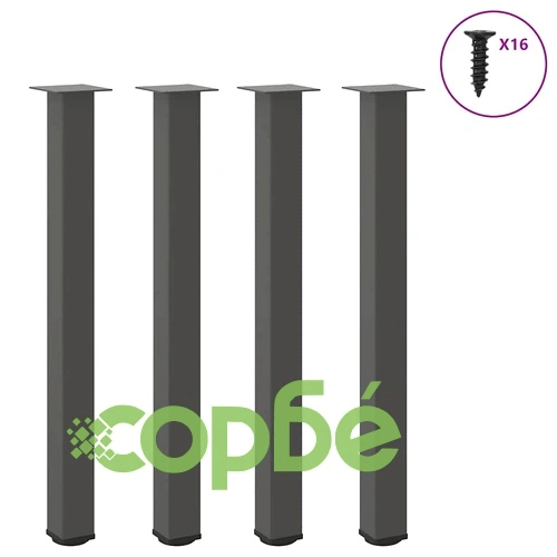 Крака за бар маса от стомана, 4 бр., антрацит, 90-92 см, регулируеми ➤ топ цена ➤ sorbe.bg