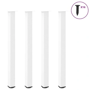 Крака за бар маса 4 бр. бели 110-112 см стомана с регулируеми нивелири