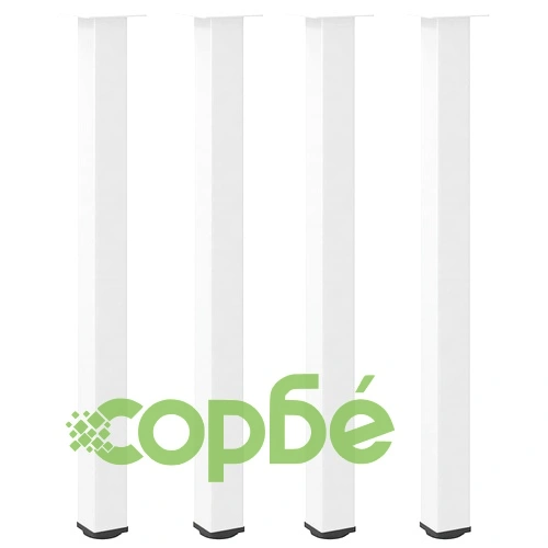 Крака за бар маса 4 бр. бели 110-112 см стомана с регулируеми нивелири ➤ топ цена ➤ sorbe.bg