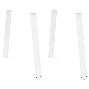 Крака за трапезна маса V-образна форма 2 бр. бели 70x(72-73,3) см стомана