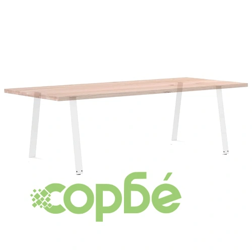 Крака за трапезна маса V-образна форма 2 бр. бели 80x(72-73,3) см стоманени ➤ топ цена ➤ sorbe.bg