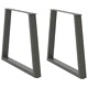 V-образни крака за трапезна маса, 2 бр., антрацит, 80x(72-73,3) см, стомана