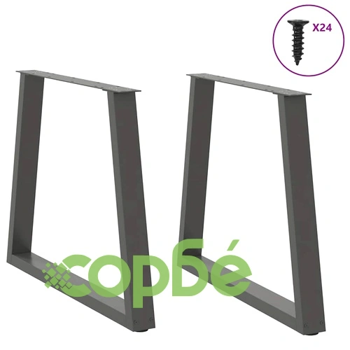 V-образни крака за трапезна маса, 2 бр., антрацит, 80x(72-73,3) см, стомана ➤ топ цена ➤ sorbe.bg