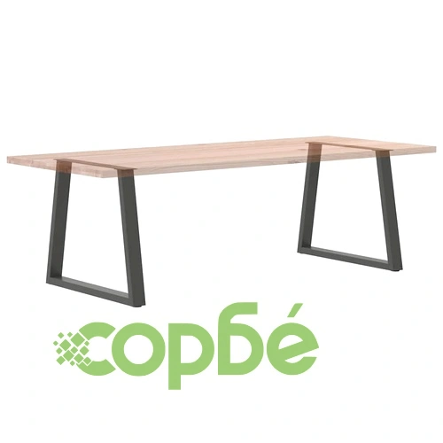 V-образни крака за трапезна маса, 2 бр., антрацит, 80x(72-73,3) см, стомана ➤ топ цена ➤ sorbe.bg