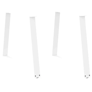 Крака за трапезна маса V-образна форма 2 бр. 100x(72-73,3) см от стомана в бяло