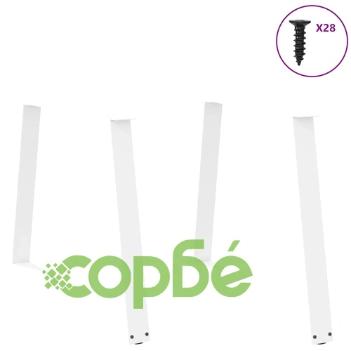 Крака за трапезна маса V-образна форма 2 бр. 100x(72-73,3) см от стомана в бяло ➤ топ цена ➤ sorbe.bg