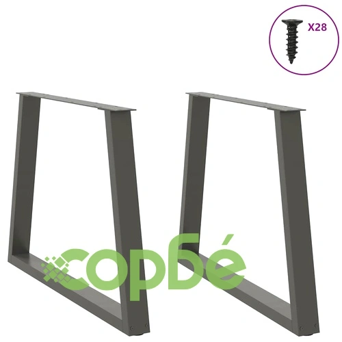 V-образни крака за трапезна маса от стомана, 2 бр, Антрацит, 100x(72-73,3) см ➤ топ цена ➤ sorbe.bg