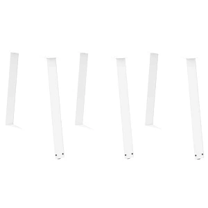 Крака за трапезна маса V-образна форма, 3 бр., бели, 70x(72-73,3) см, стомана