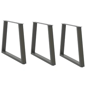V-образни крака за трапезна маса от стомана - 3 бр, Антрацит, 70x(72-73,3) см