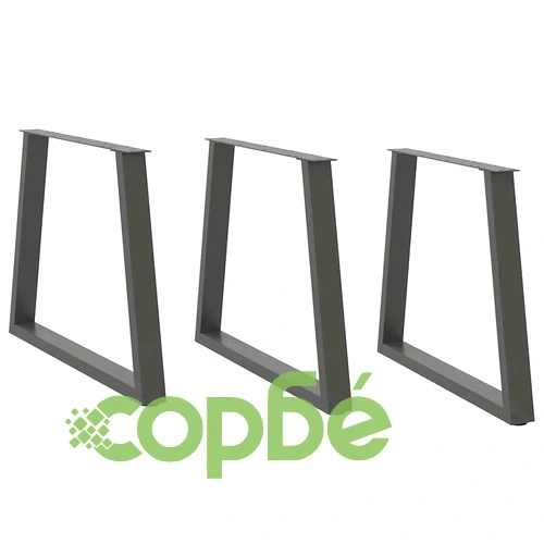 V-образни крака за трапезна маса от стомана - 3 бр, Антрацит, 70x(72-73,3) см ➤ топ цена ➤ sorbe.bg