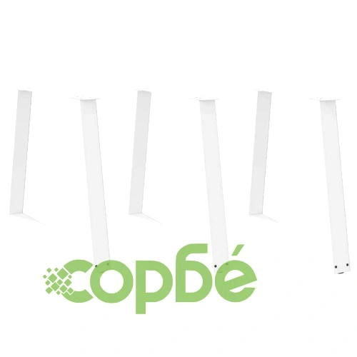 V-образни крака за трапезна маса от стомана, 3 бр, бели, 80x(72-73,3) см ➤ топ цена ➤ sorbe.bg