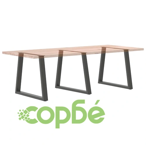 V-образни крака за трапезна маса от стомана - 3 бр., Антрацит, 80x(72-73,3) см ➤ топ цена ➤ sorbe.bg