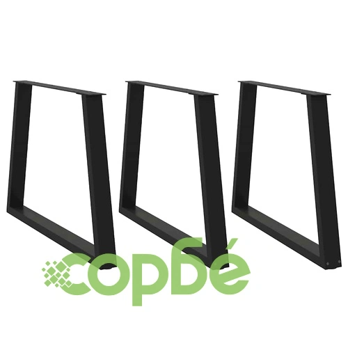 Крака за трапезна маса V-образна форма 3 бр. черни 90x(72-73,3) см стоманени ➤ топ цена ➤ sorbe.bg