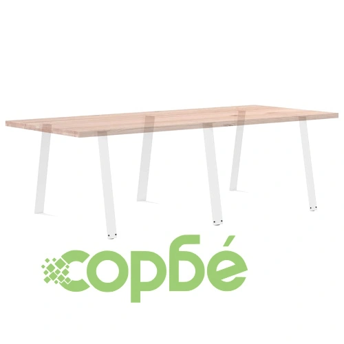 Метални V-образни крака за трапезна маса, 3 бр., бели, 90x(72-73,3) см ➤ топ цена ➤ sorbe.bg