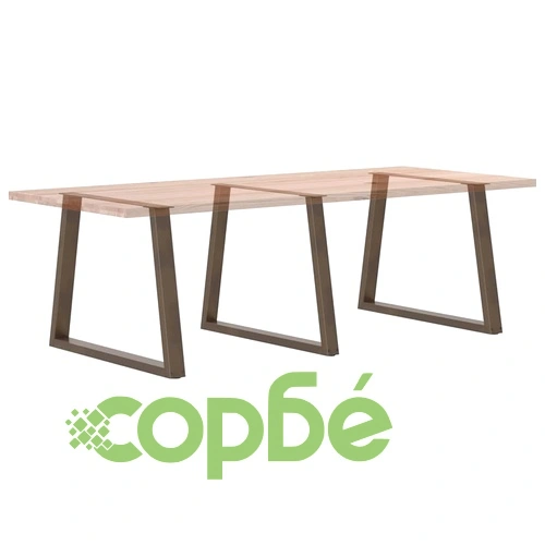 V-образни крака за трапезна маса от стомана, 3 броя, 90x(72-73,3) см ➤ топ цена ➤ sorbe.bg