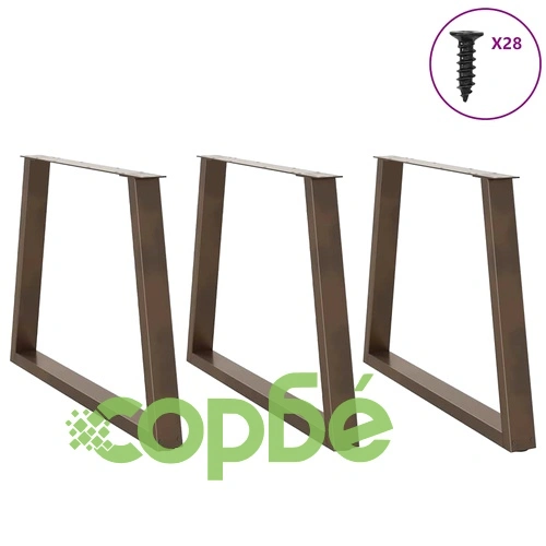 Крака за трапезна маса V-образна форма, 3 бр, Прахово боядисана стомана, 100x(72-73,3) см ➤ топ цена ➤ sorbe.bg