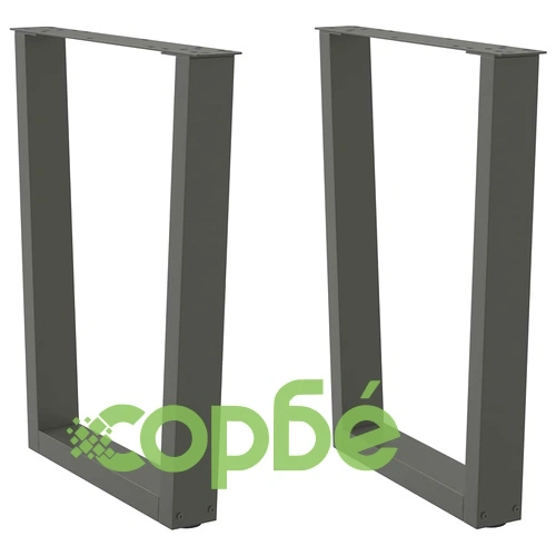 V-образни крака за трапезна маса, 2 бр., Антрацит, 60x(72-73,3) см, Стомана ➤ топ цена ➤ sorbe.bg