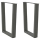 V-образни крака за трапезна маса, 2 бр., Антрацит, 60x(72-73,3) см, Стомана