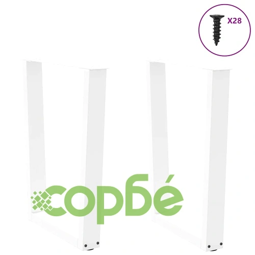 Крака за трапезна маса V-образна форма, 2 бр., бели, 70x(72-73,3) см, стомана ➤ топ цена ➤ sorbe.bg