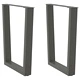 V-образни крака за трапезна маса от стомана, 2 бр., Антрацит, 70x(72-73,3) см
