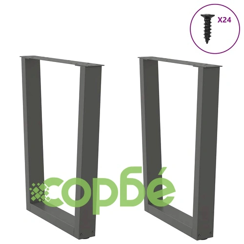 V-образни крака за трапезна маса от стомана, 2 бр., Антрацит, 70x(72-73,3) см ➤ топ цена ➤ sorbe.bg