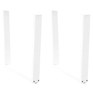 V-образни крака за трапезна маса от стомана, бели, 2 бр., 90x(72-73,3) см