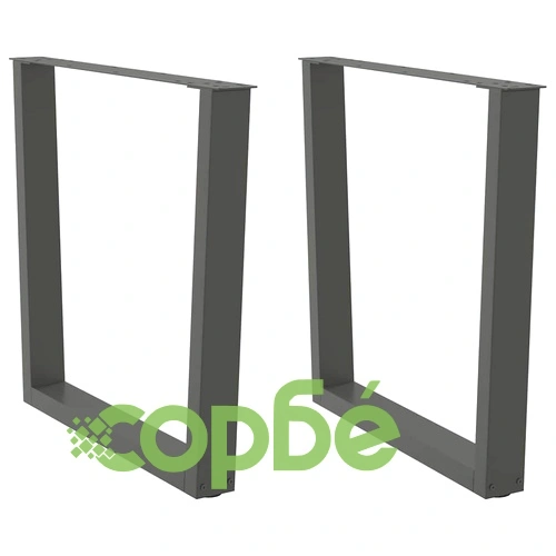 V-образни крака за трапезна маса от стомана - 2 бр, Антрацит, 90x(72-73,3) см ➤ топ цена ➤ sorbe.bg