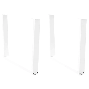 Крака за трапезна маса V-образна форма, 2 бр., бели, 100x(72-73,3) см, стомана