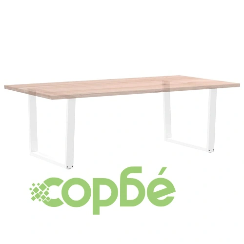 Крака за трапезна маса V-образна форма, 2 бр., бели, 100x(72-73,3) см, стомана ➤ топ цена ➤ sorbe.bg