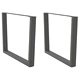 V-образни крака за трапезна маса - 2 бр., антрацит, стомана, 100x(72-73,3) см