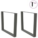 V-образни крака за трапезна маса - 2 бр., антрацит, стомана, 100x(72-73,3) см