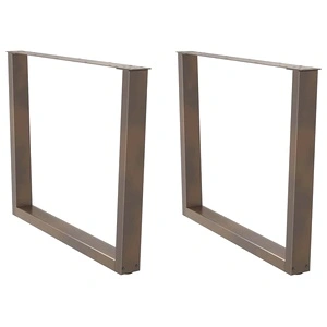 V-образни крака за трапезна маса - 2 броя от естествена стомана, 100x(72-73,3) см