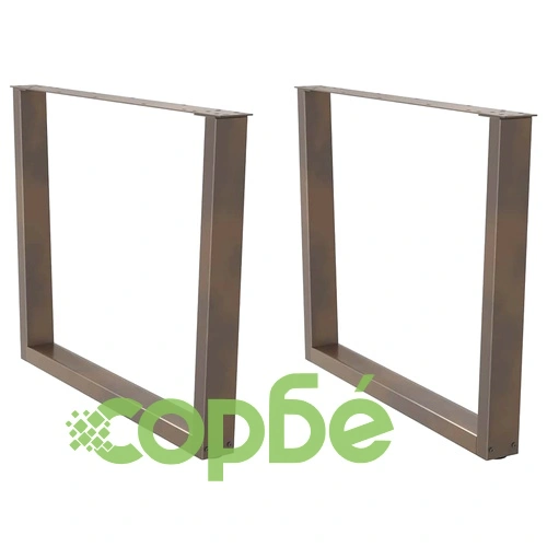 V-образни крака за трапезна маса - 2 броя от естествена стомана, 100x(72-73,3) см ➤ топ цена ➤ sorbe.bg