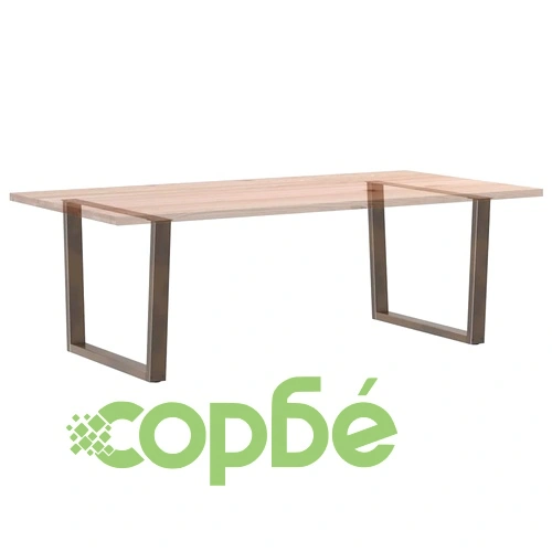 V-образни крака за трапезна маса - 2 броя от естествена стомана, 100x(72-73,3) см ➤ топ цена ➤ sorbe.bg