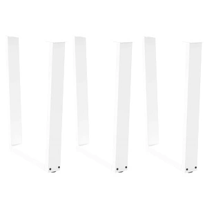 V-образни крака за трапезна маса от стомана, бели, 3 бр., 70x(72-73,3) см