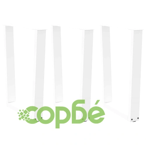 V-образни крака за трапезна маса от стомана, бели, 3 бр., 70x(72-73,3) см ➤ топ цена ➤ sorbe.bg