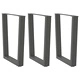 V-образни крака за трапезна маса от стомана - 3 бр, Антрацит, 70x(72-73,3) см