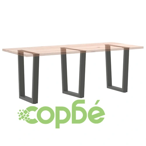 V-образни крака за трапезна маса от стомана - 3 бр, Антрацит, 70x(72-73,3) см ➤ топ цена ➤ sorbe.bg