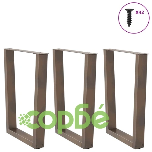 V-образни крака за трапезна маса от стомана - комплект 3 бр, 70x(72-73,3) см ➤ топ цена ➤ sorbe.bg