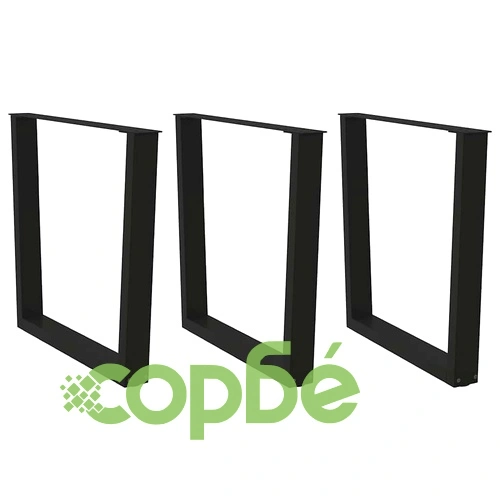 V-образни крака за трапезна маса - 3 бр., черни, стоманени, 80x(72-73,3) см ➤ топ цена ➤ sorbe.bg