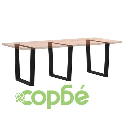 V-образни крака за трапезна маса - 3 бр., черни, стоманени, 80x(72-73,3) см ➤ топ цена ➤ sorbe.bg