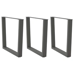 V-образни крака за трапезна маса, 3 бр., антрацит, 80x(72-73,3) см, стомана