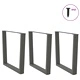 V-образни крака за трапезна маса от стомана - 3 бр., Антрацит, 90x(72-73,3) см