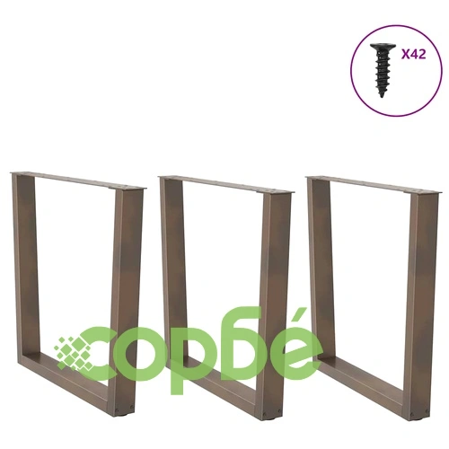 V-образни крака за трапезна маса от стомана - комплект от 3 броя, 90x(72-73,3) см ➤ топ цена ➤ sorbe.bg