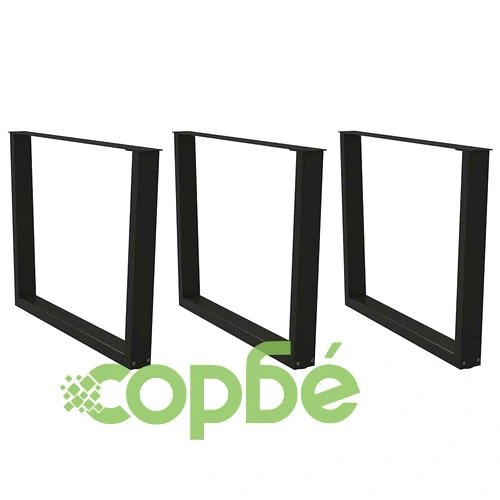 Крака за трапезна маса V-образна форма, 3 бр., черни, стоманени, 100x(72-73,3) см ➤ топ цена ➤ sorbe.bg