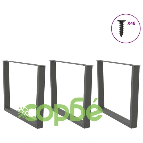 Крака за трапезна маса V-образна форма 3 бр. Антрацит 100x(72-73,3) см Стомана ➤ топ цена ➤ sorbe.bg