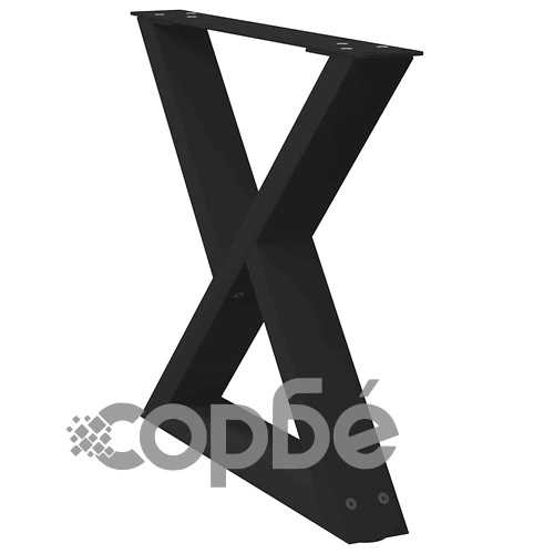 Крака за масичка за кафе, 2 бр., черни, 50x(42-43,3) см, стоманени ➤ топ цена ➤ sorbe.bg