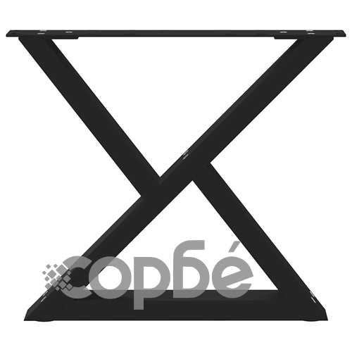 Крака за масичка за кафе, 2 бр., черни, 50x(42-43,3) см, стоманени ➤ топ цена ➤ sorbe.bg